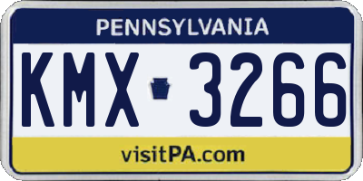 PA license plate KMX3266