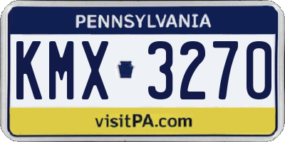 PA license plate KMX3270