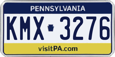PA license plate KMX3276