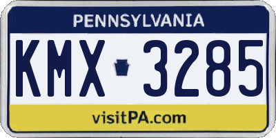 PA license plate KMX3285