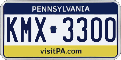 PA license plate KMX3300