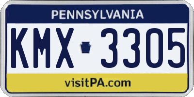 PA license plate KMX3305