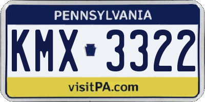 PA license plate KMX3322