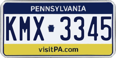 PA license plate KMX3345