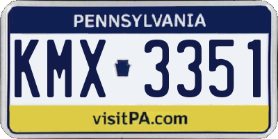 PA license plate KMX3351