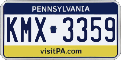 PA license plate KMX3359