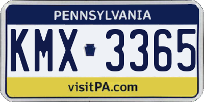 PA license plate KMX3365