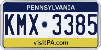 PA license plate KMX3385