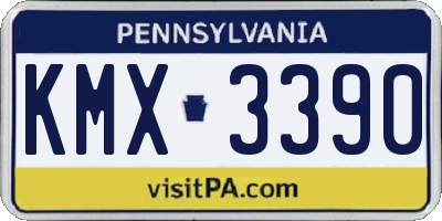 PA license plate KMX3390