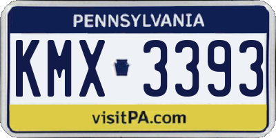 PA license plate KMX3393