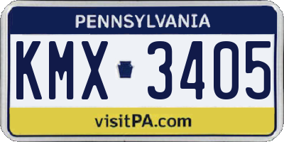 PA license plate KMX3405
