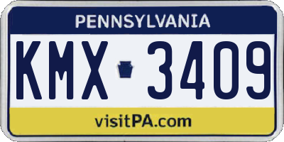 PA license plate KMX3409