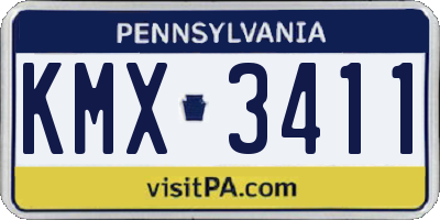 PA license plate KMX3411