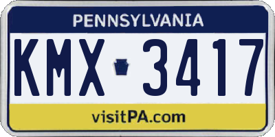 PA license plate KMX3417