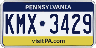 PA license plate KMX3429