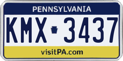 PA license plate KMX3437