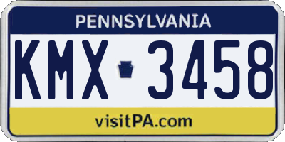 PA license plate KMX3458