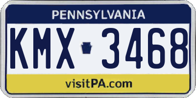 PA license plate KMX3468