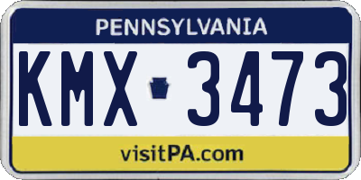 PA license plate KMX3473