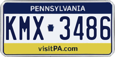 PA license plate KMX3486