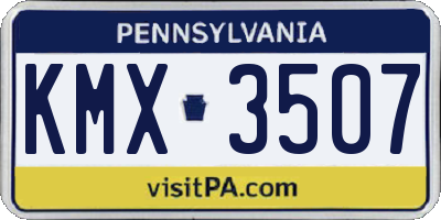 PA license plate KMX3507