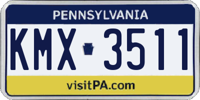 PA license plate KMX3511