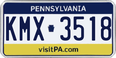 PA license plate KMX3518