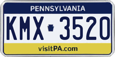 PA license plate KMX3520