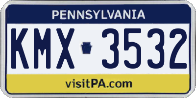 PA license plate KMX3532