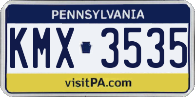PA license plate KMX3535