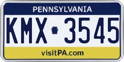 PA license plate KMX3545