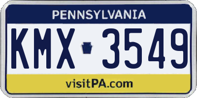 PA license plate KMX3549