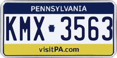 PA license plate KMX3563