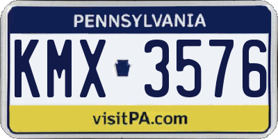 PA license plate KMX3576
