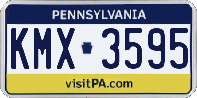 PA license plate KMX3595