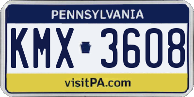 PA license plate KMX3608