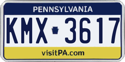 PA license plate KMX3617