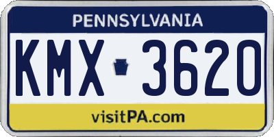 PA license plate KMX3620