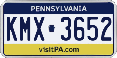 PA license plate KMX3652