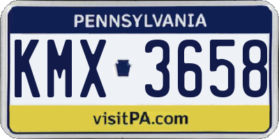 PA license plate KMX3658