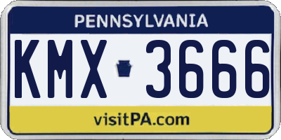 PA license plate KMX3666