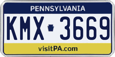 PA license plate KMX3669