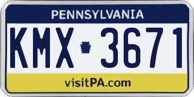 PA license plate KMX3671