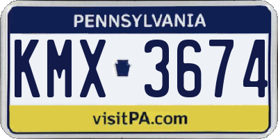 PA license plate KMX3674