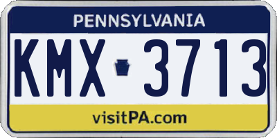 PA license plate KMX3713