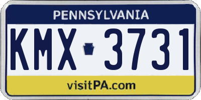PA license plate KMX3731