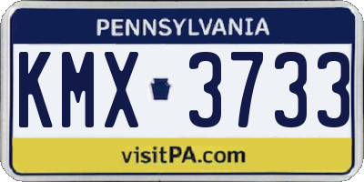 PA license plate KMX3733
