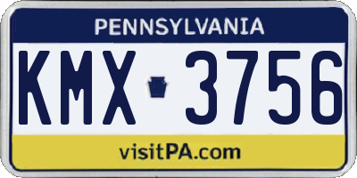 PA license plate KMX3756