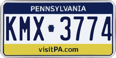 PA license plate KMX3774