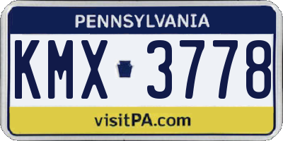 PA license plate KMX3778